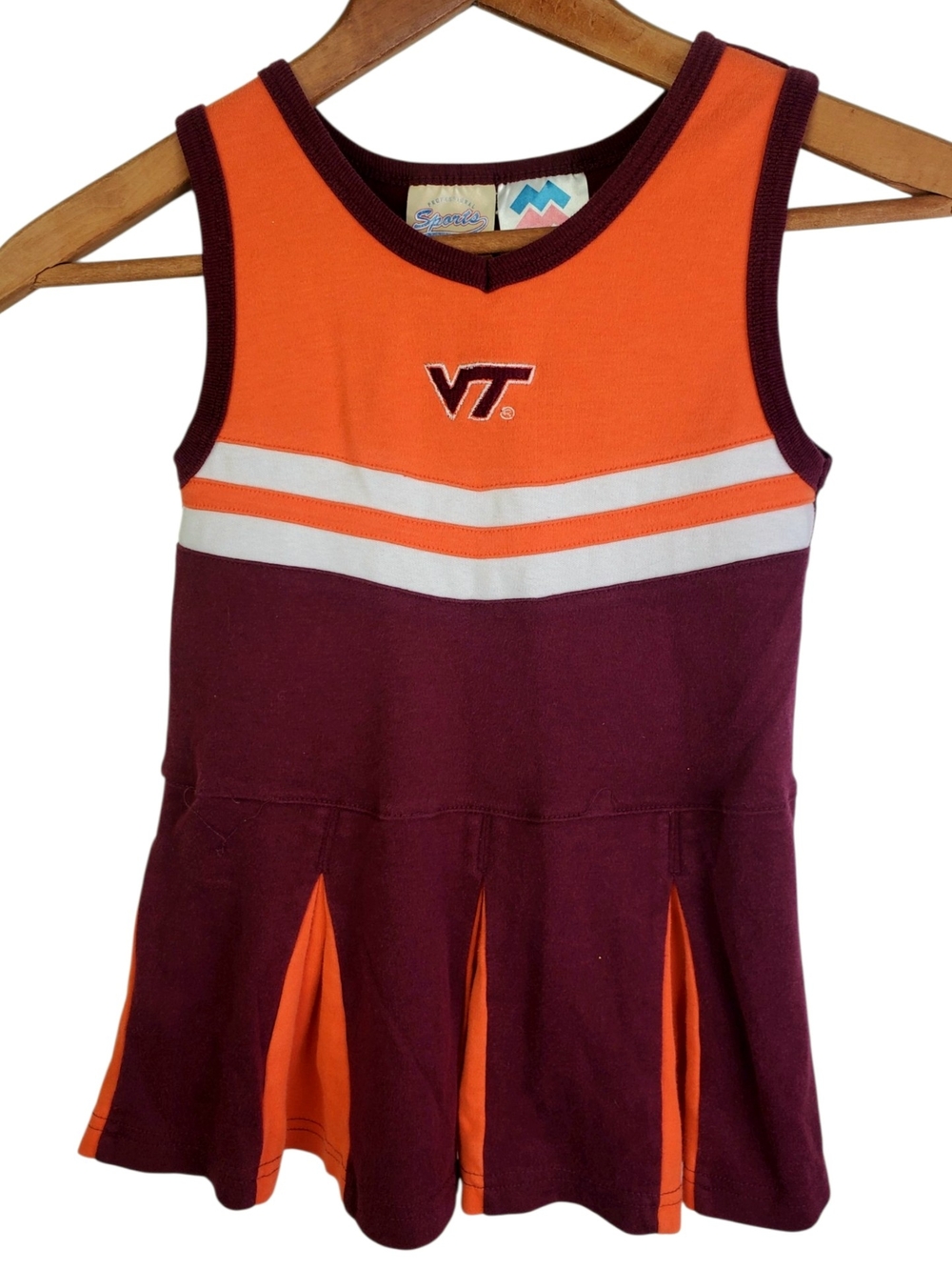 Vntg 90s Virginia Tech Hokies Cheerleader Dress 4T. Halloween Costume. #384